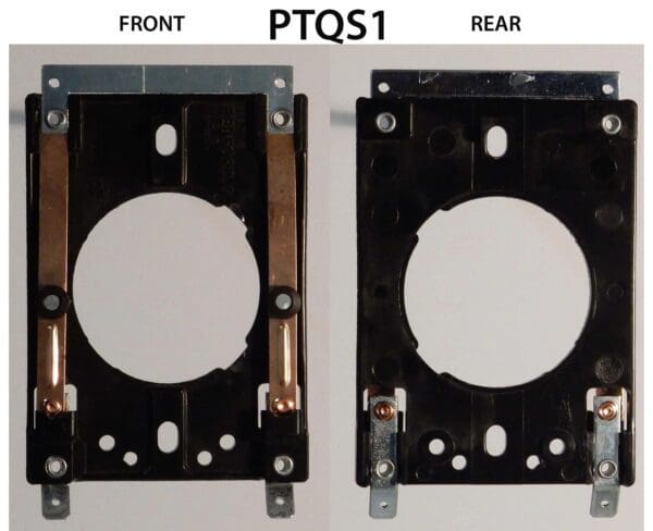 A picture of the front and rear view of a ptz camera.