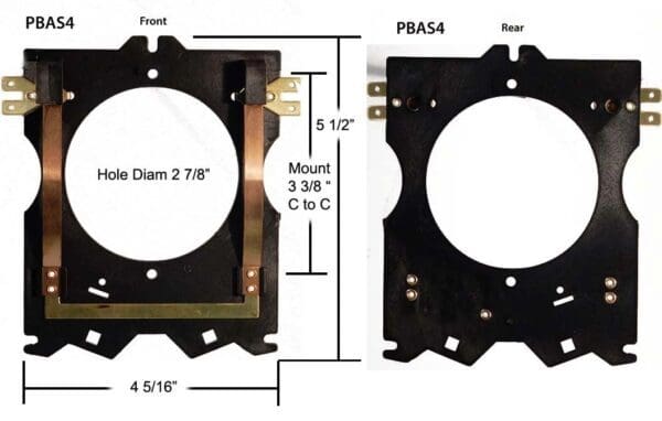 A diagram of the size and shape of a speaker