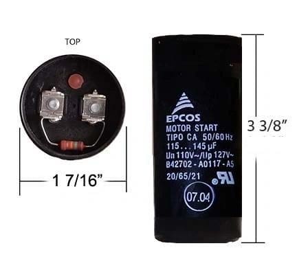 A capacitor is shown with the number of batteries.