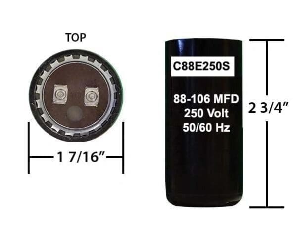 A picture of the side view of a capacitor.