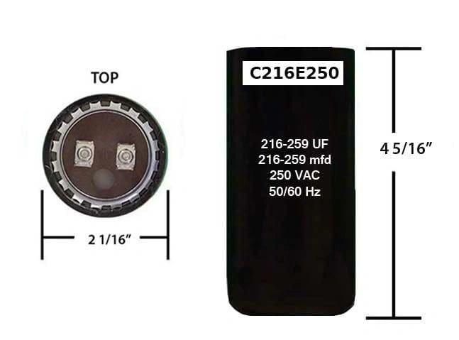 A picture of the side view of a capacitor.