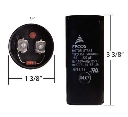 A capacitor is shown with the number of voltages.