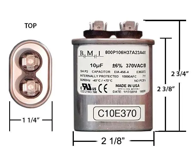 A diagram of an electric motor capacitor.