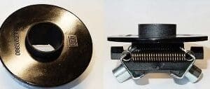 A close up of a cymbal and a key