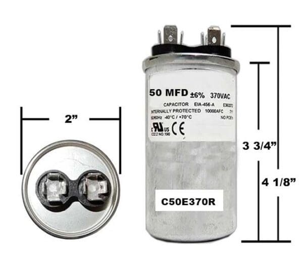 A diagram of an electric motor capacitor.