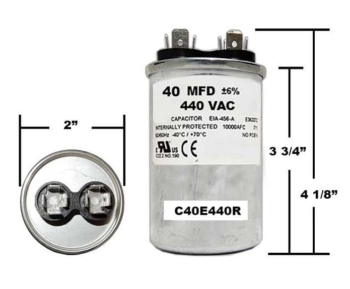 A picture of an electric motor capacitor.