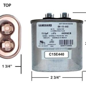 A diagram of the capacitor for a household appliance.