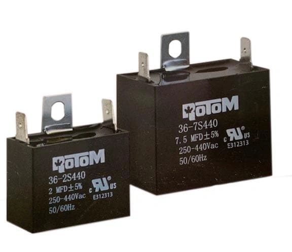 Two ROTOM Dry Square Capacitors
