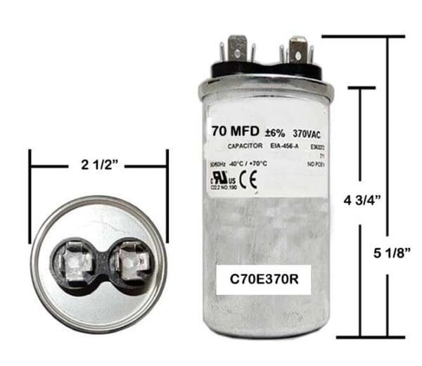 A diagram of capacitor for a household appliance.