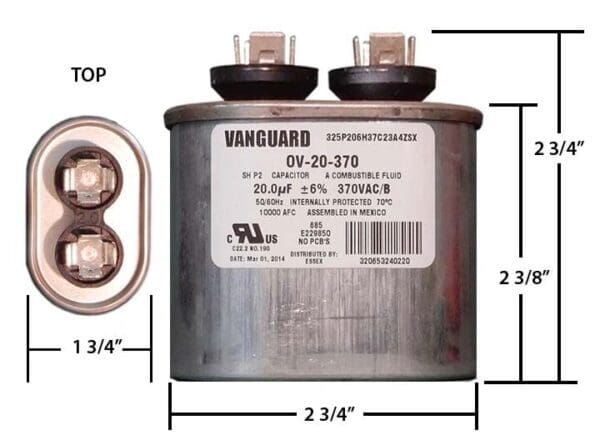 A picture of the dimensions for this product.